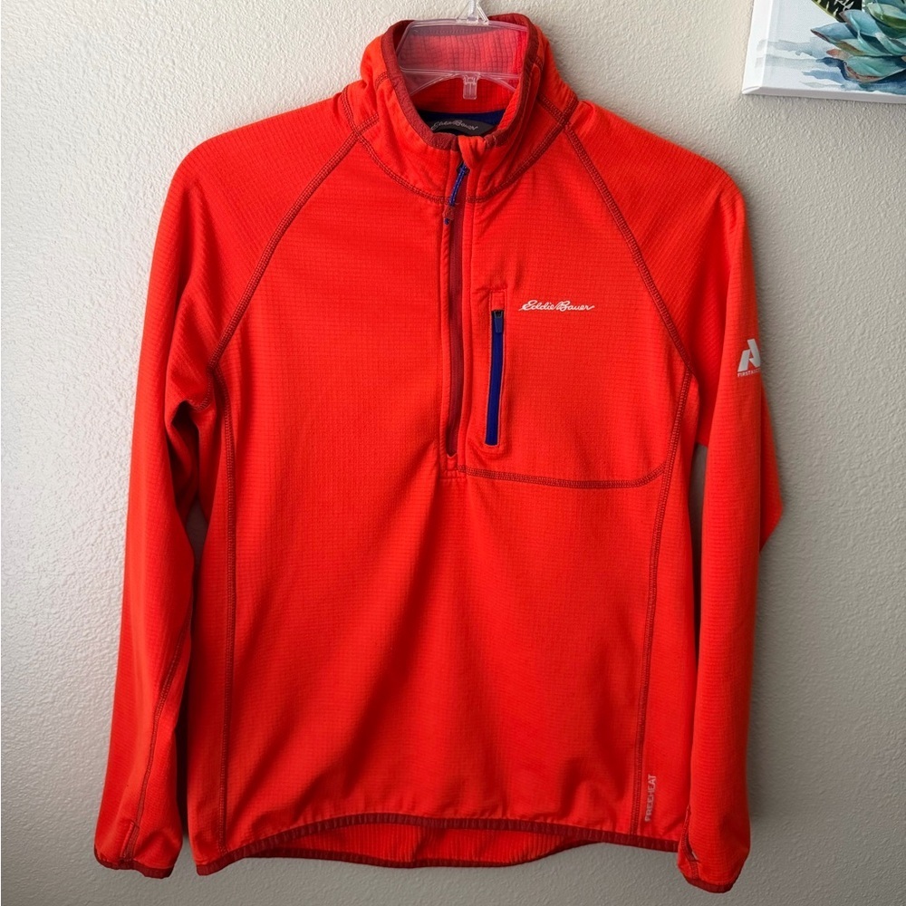 Eddie Bauer First Ascent Long Sleeve 1/4 Zip Brown Thermal Pullover Womens M